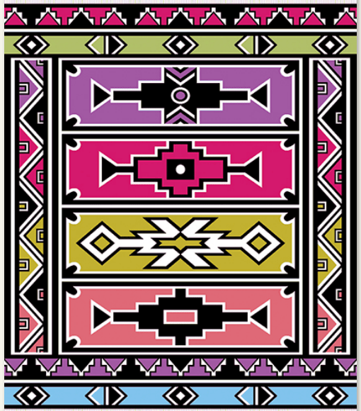Ndebele Art Blanket: Radiant Orchard