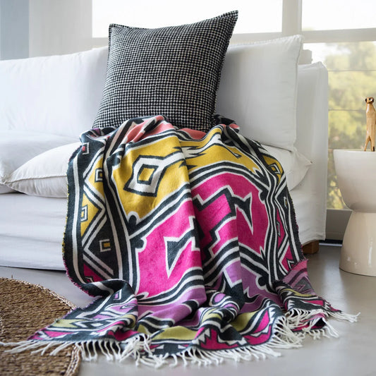 Ndebele Art Blanket: Radiant Orchard